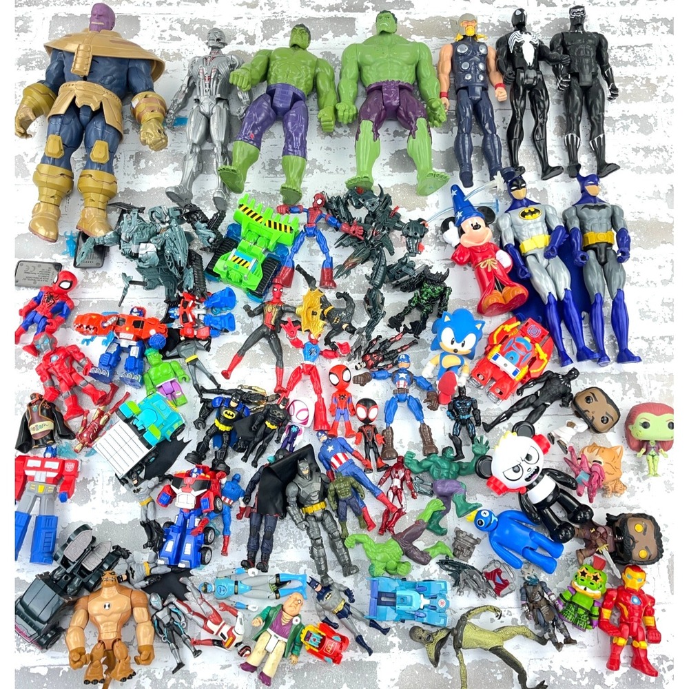 Super Hero Action Figure Lot Bundle‎ Transformers Batman Hulk Marvel Reseller